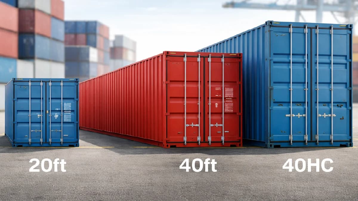 Tamaños de Contenedor Explicados: 20 vs 40 vs 40HC